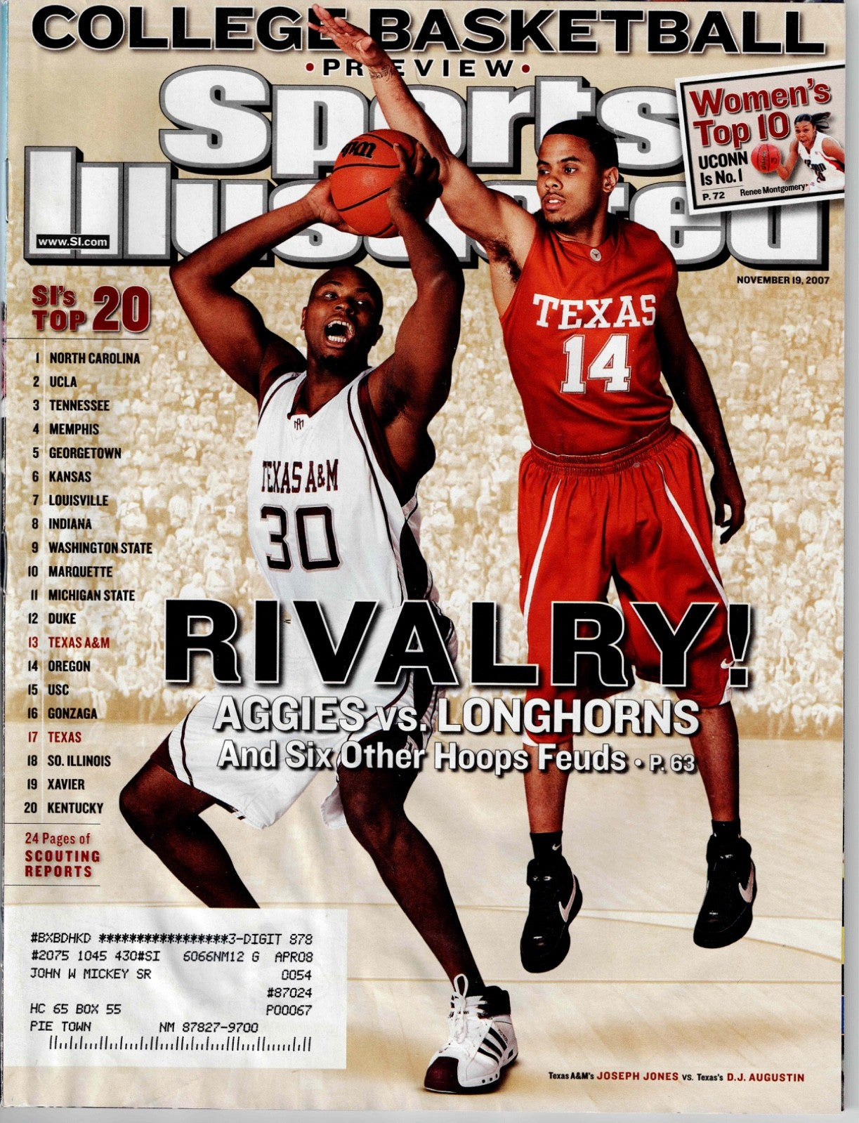 (3) Sports Illustrated Magazines Nov 19, 2007, Nov 26, '07 and Dec 3, '07 VG0