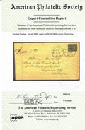 US Scott 36B, used Postage Due 6 cts  5/24/1860 cover, APS Certification. $1,2000