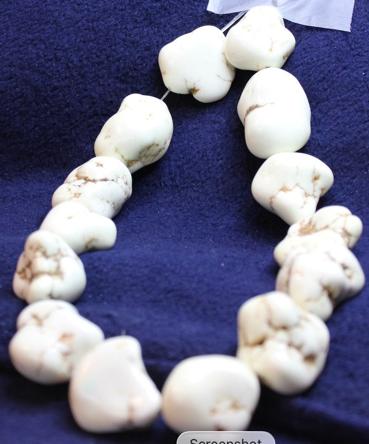 12/13 Wild Horse Nuggets strung as  necklaces Some call these white turquoise2
