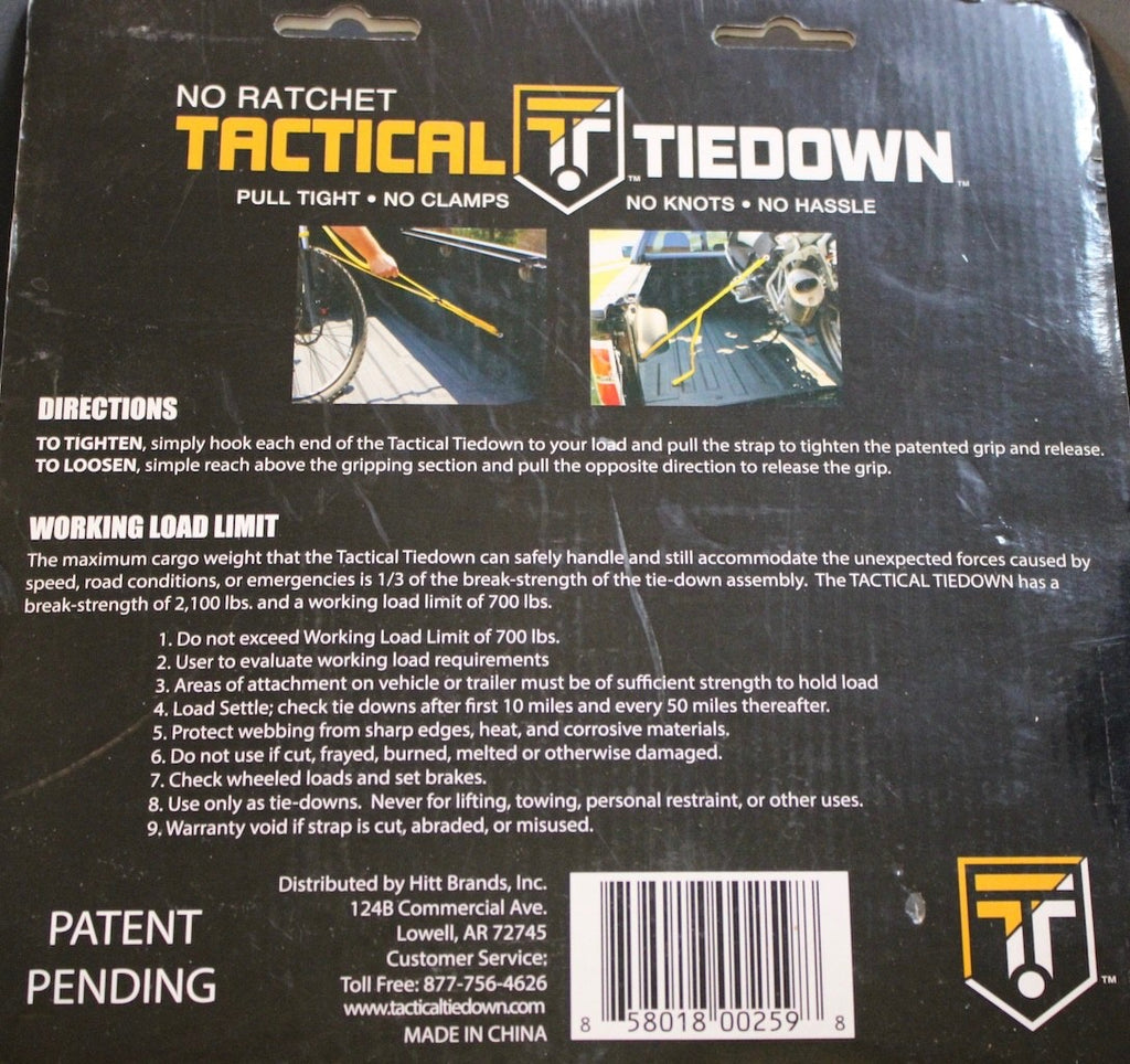 Tactical Tiedown 6ft 700LB 2,100 lb Break Point NIB1