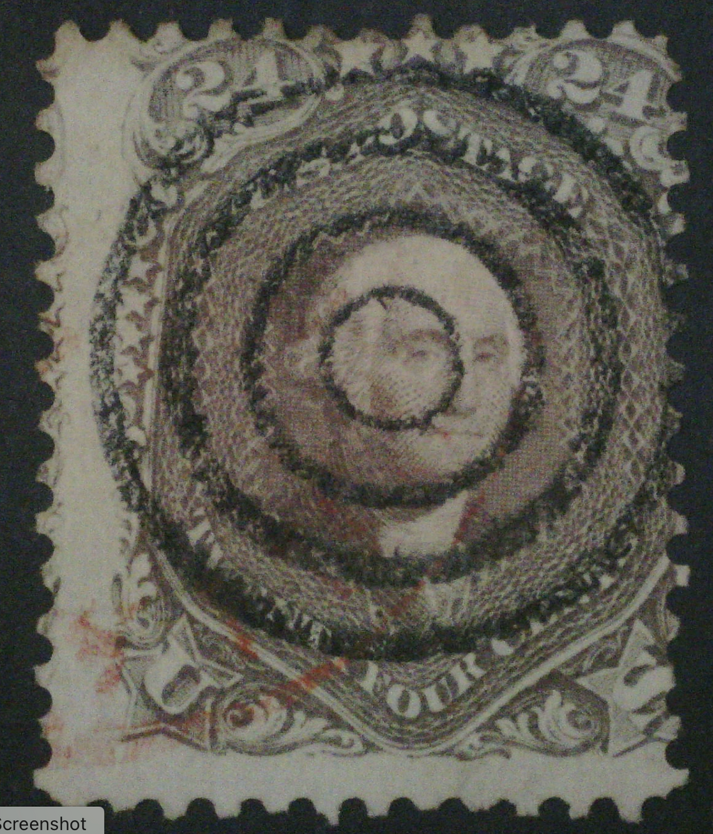 US Scott 78b old 24c Washington gray  Bull's Eye Fancy Cancel CV $4500