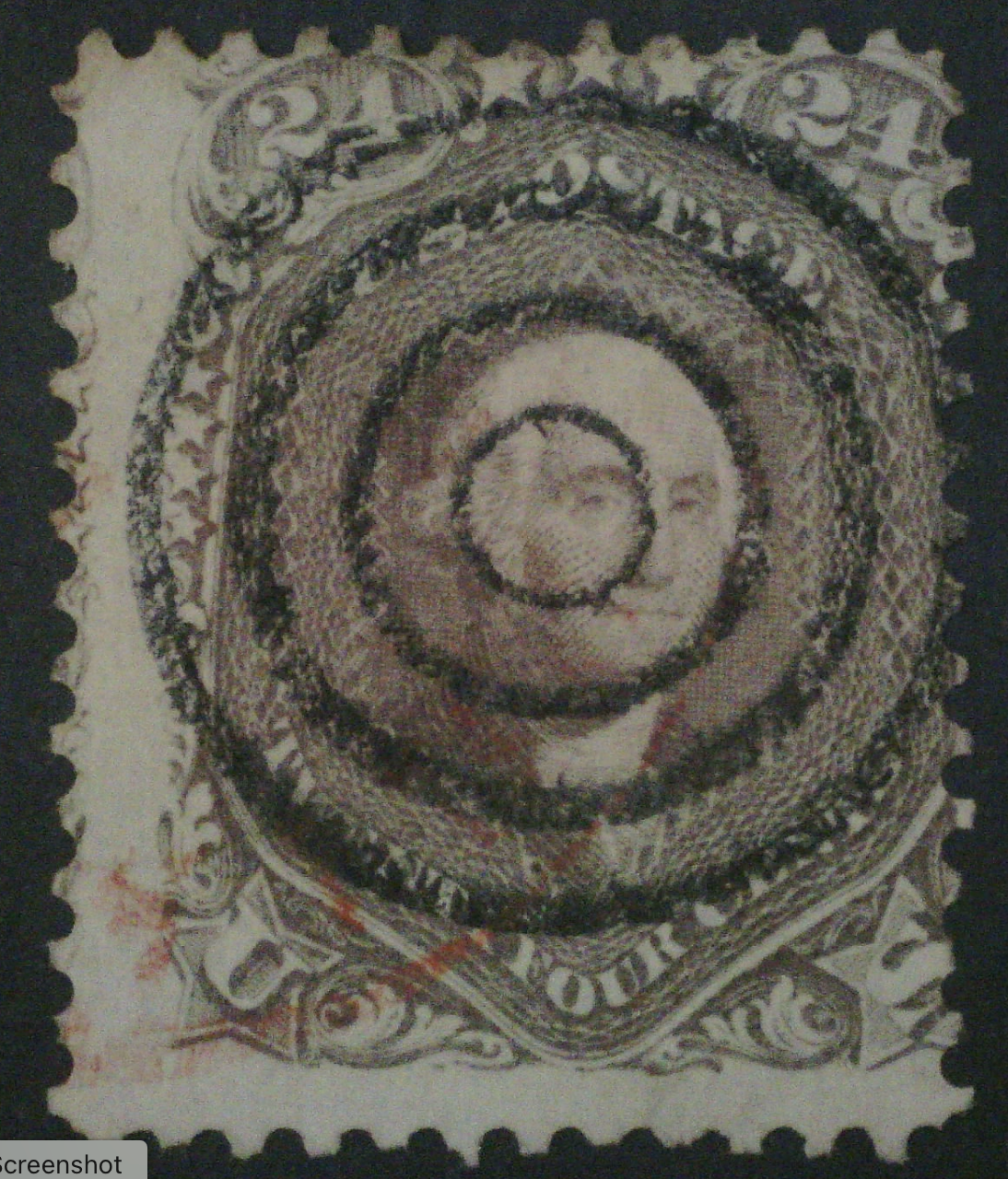 US Scott 78b old 24c Washington gray  Bull's Eye Fancy Cancel CV $4500