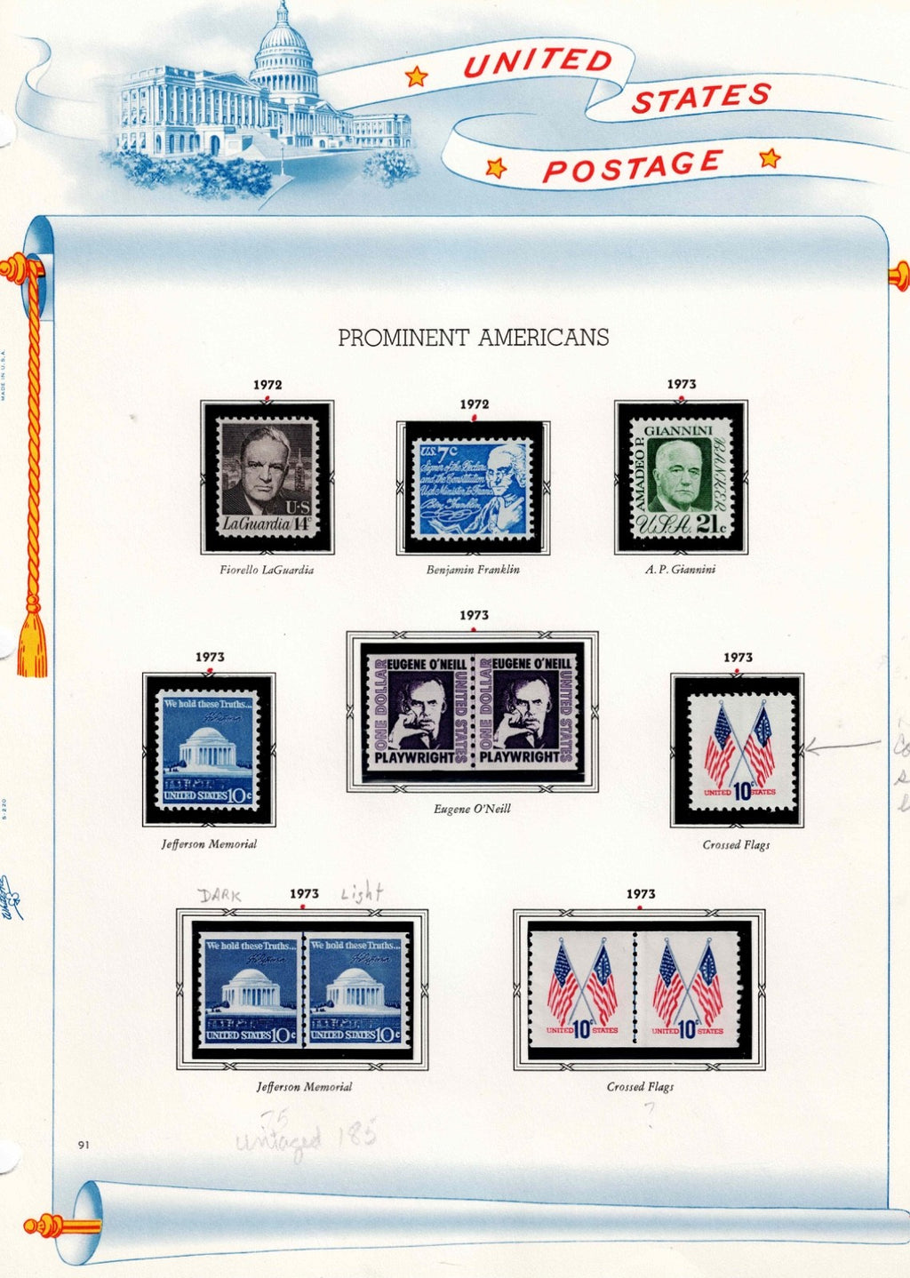 White Ace Album 34 pgs Older US stamps hand picked CHOICE Mint2