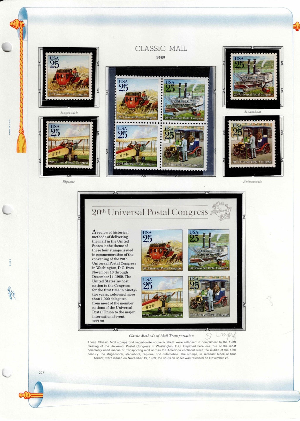 White Ace Album 34 pgs Older US stamps hand picked CHOICE Mint11